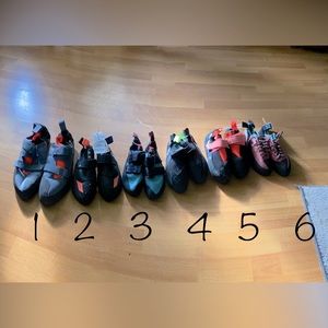 ROCK CLIMBING SHOES mostly new, some NWT FREE SHIPPING please contact to order!